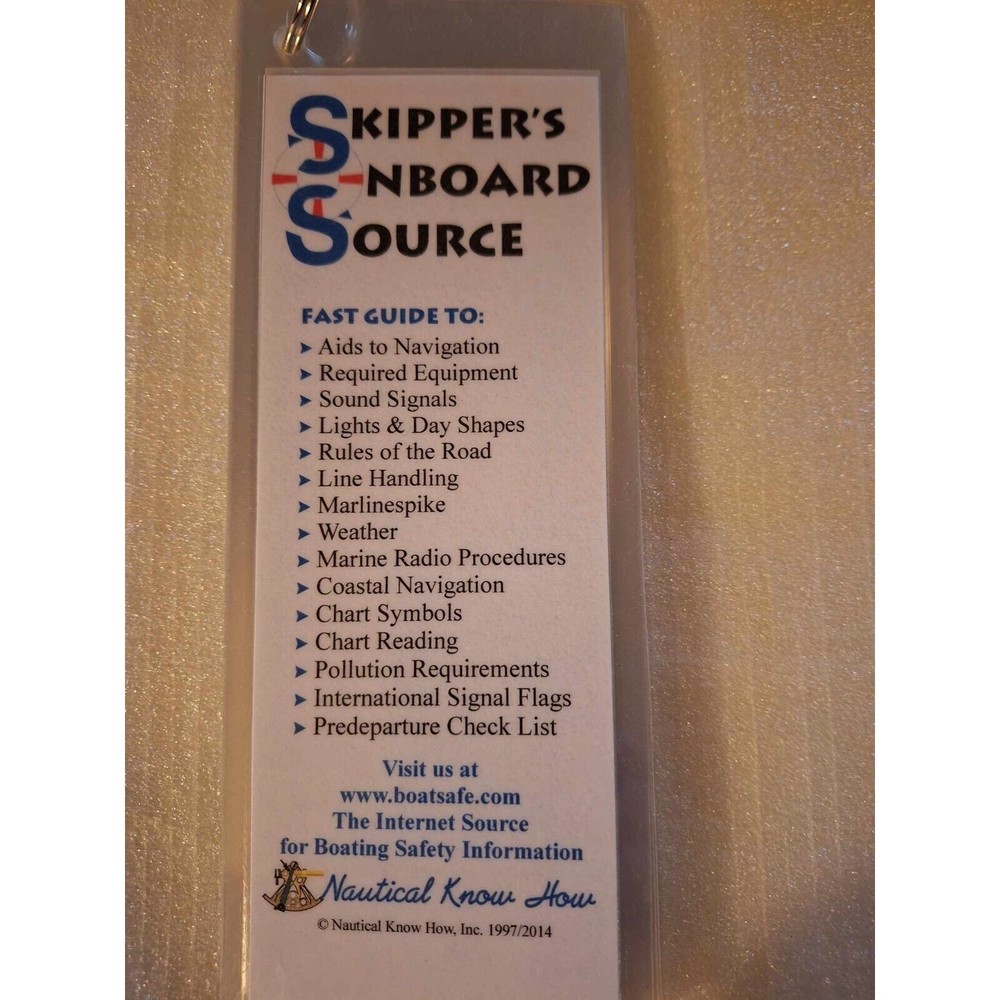 Skipper's Onboard Source  Laminated Flip Deck Navigation Guide